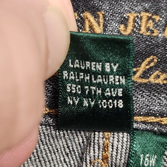 Vintage Ralph Lauren Jeans 16 W Black Embellished Cotton Blend Stretch Hong Kong - Picture 10 of 16